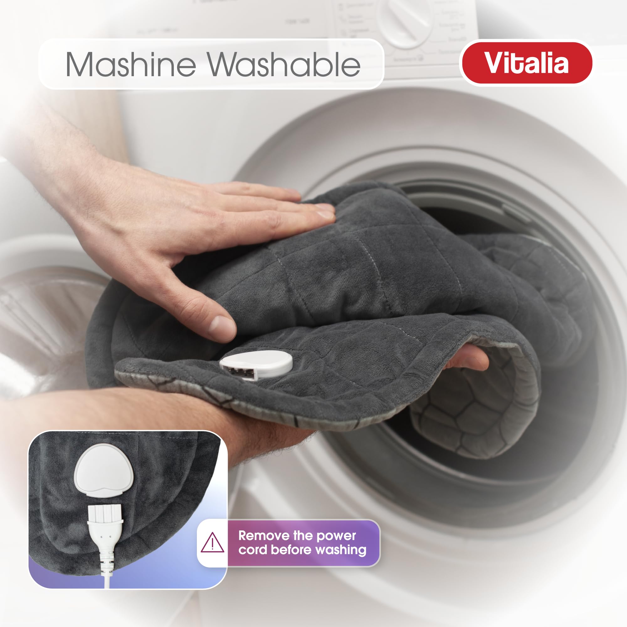 VITALIA six heat levels and four auto-off timers tailor comfort for you.