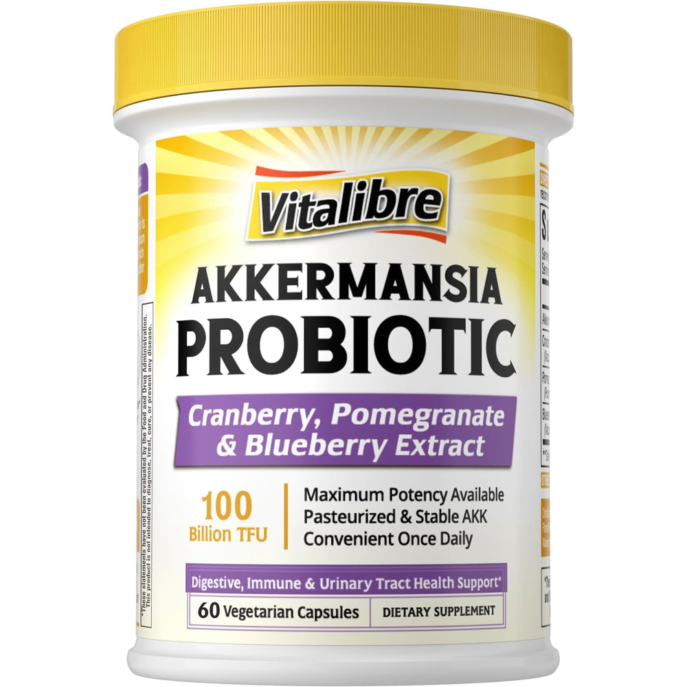 Vitalibre Akkermansia Probiotics bottle front for daily digestive support