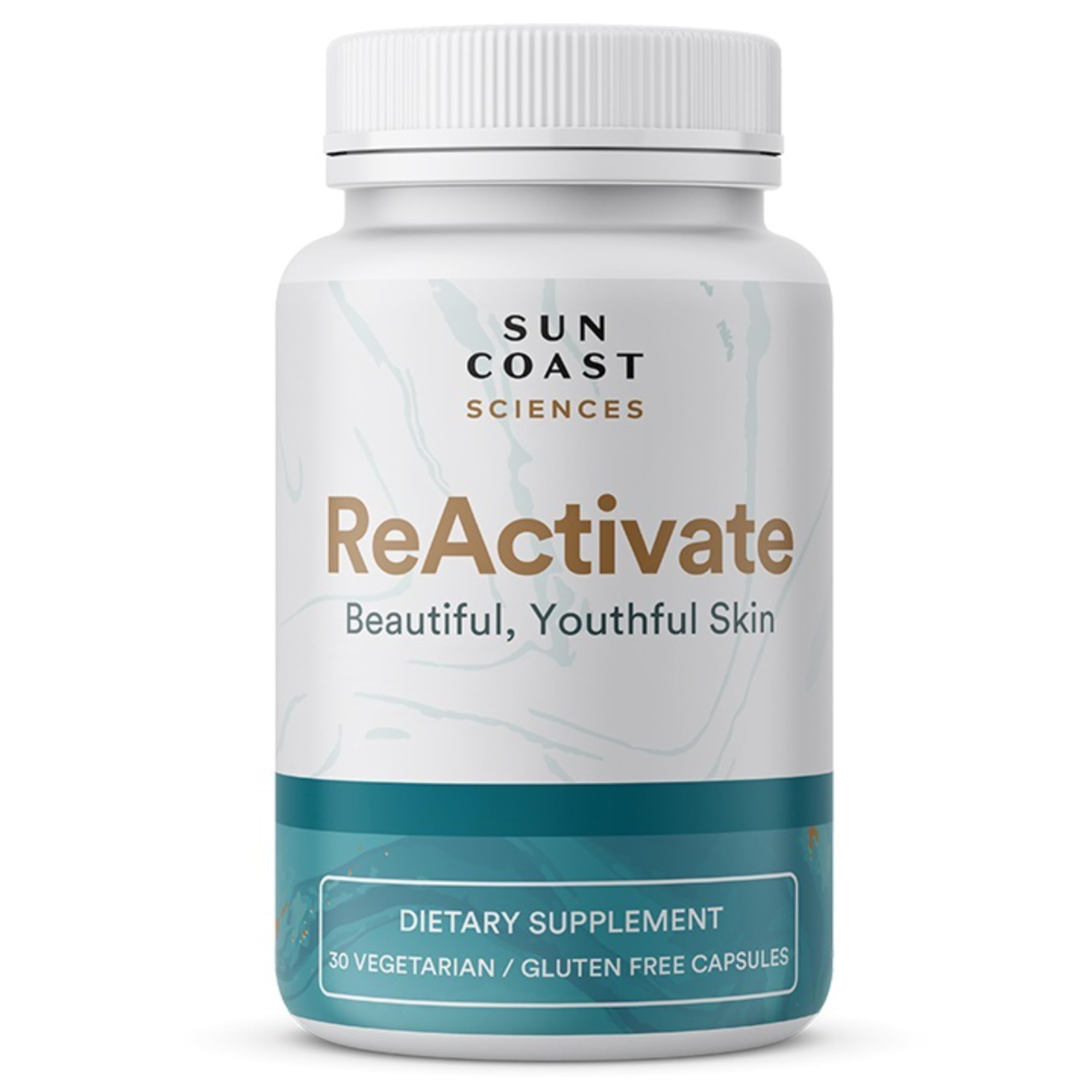 Vitalifi ReActivate bottle pour demonstrates a simple daily ritual for skin vitality.