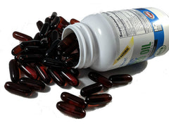 Vitalité Now flaxseed oil softgels image suggesting hair and skin support