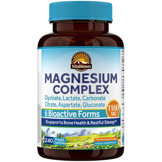 Vitalitown Magnesium Complex bottle shown for daily mineral support