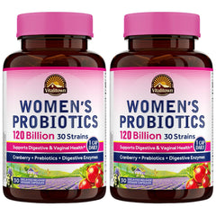Vitalitown Probiotics for Women bottle pour supports daily gut balance.