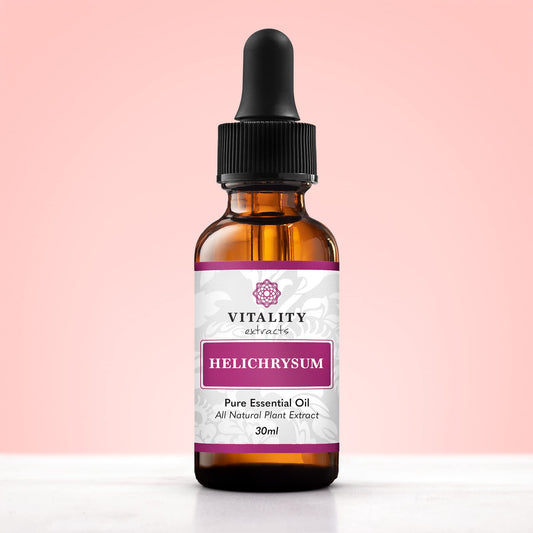 Vitality Helichrysum flowers and steam distillation visual