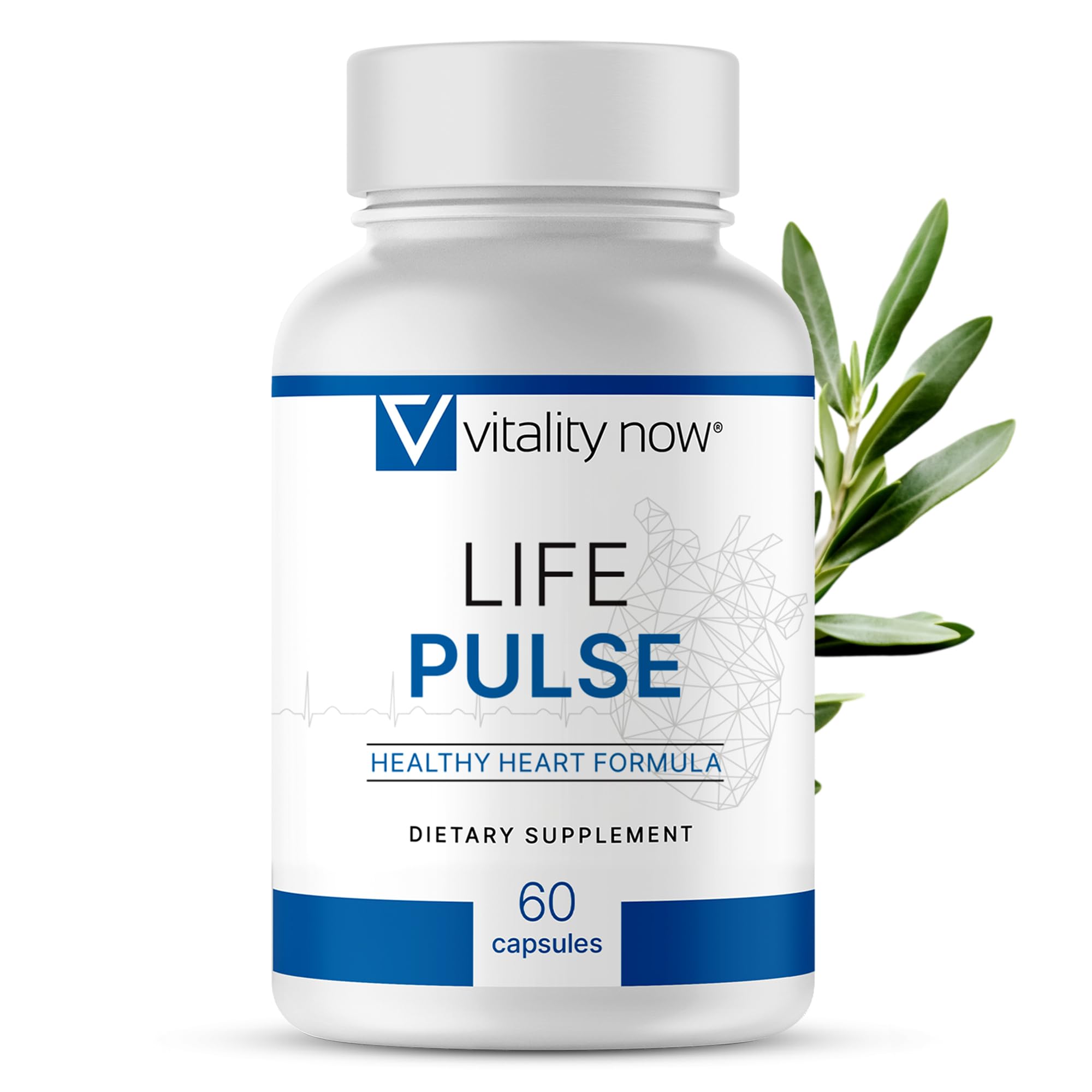 Vitality Now Life Pulse bottle front view for heart health support.