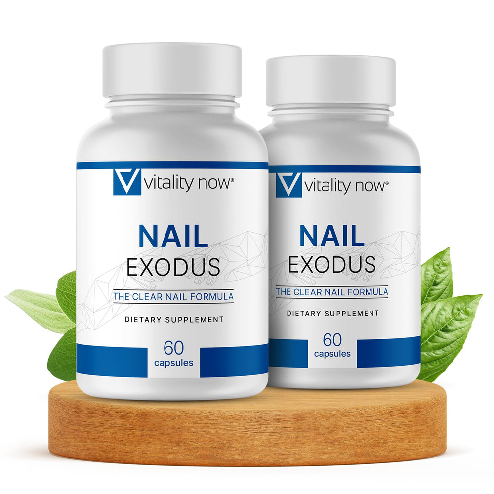 Vitality Now Nail Exodus bottle pour showing premium nail support in action