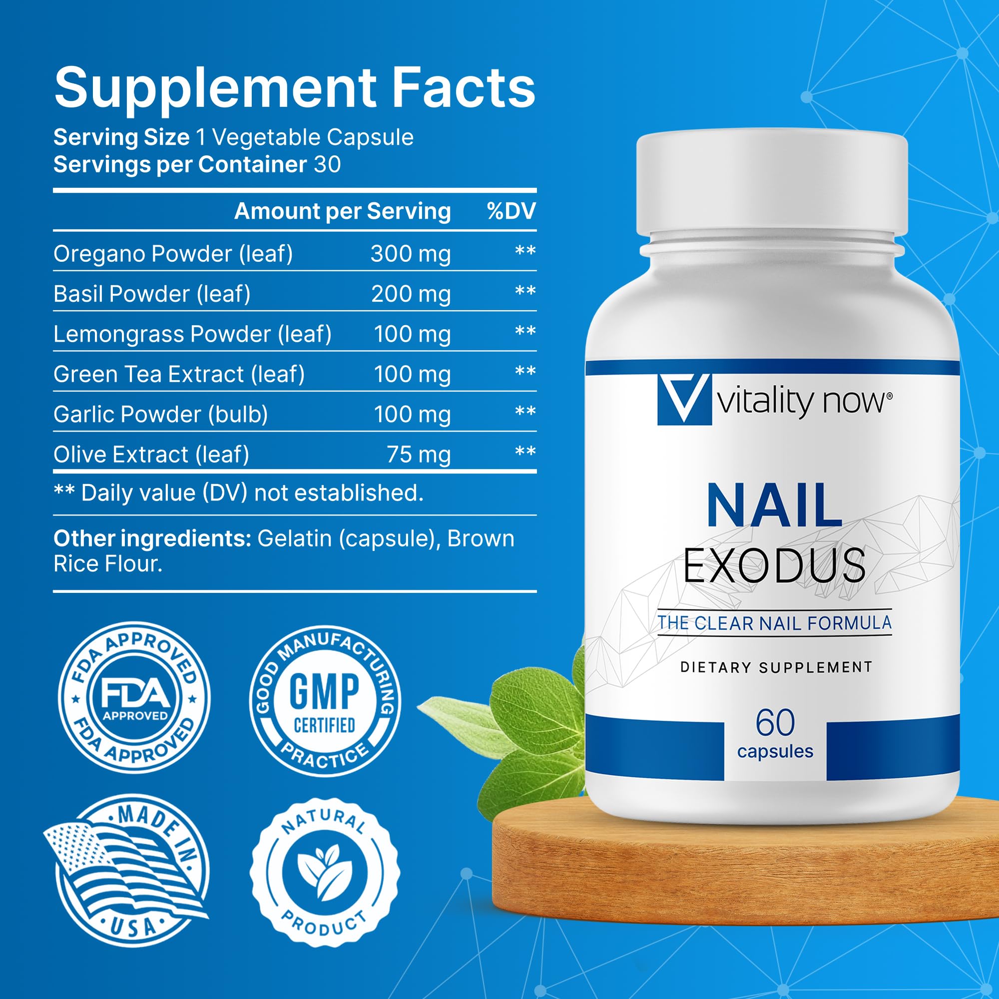 Vitality Now Nail Exodus display with feet context for holistic nail care