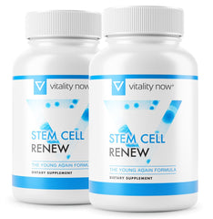 Vitality Now Stem Cell Renew bottle with capsules for daily energy and focus.