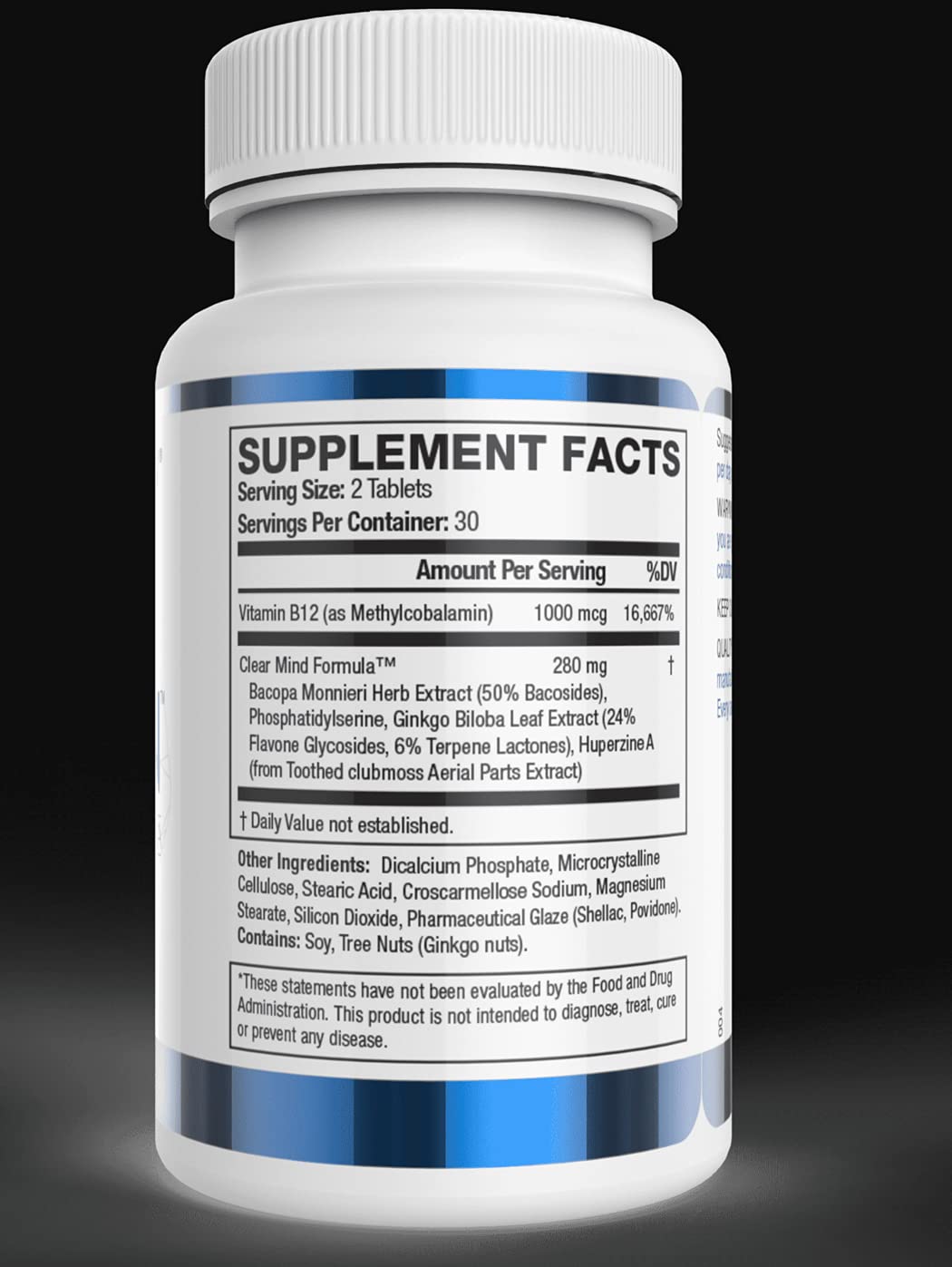 Vitality Now Youthful Brain capsules close-up shows an easy two-tablet daily dose for focus.