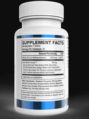Vitality Now Youthful Brain capsules close-up shows an easy two-tablet daily dose for focus.