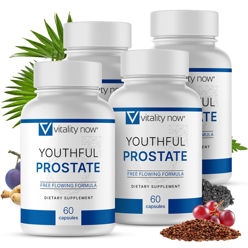 Vitality Now Youthful Prostate bottle promoting daily vitality support.