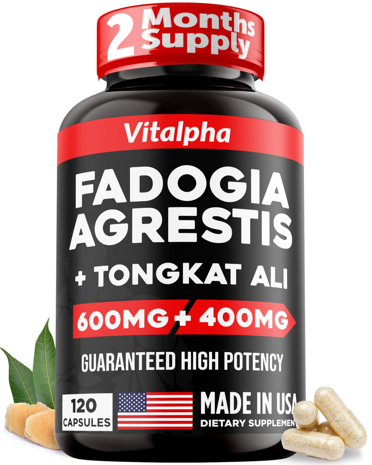 VITALPHA Ultra Concentrated bottle front displaying premium blend for athletic performance and muscle support.