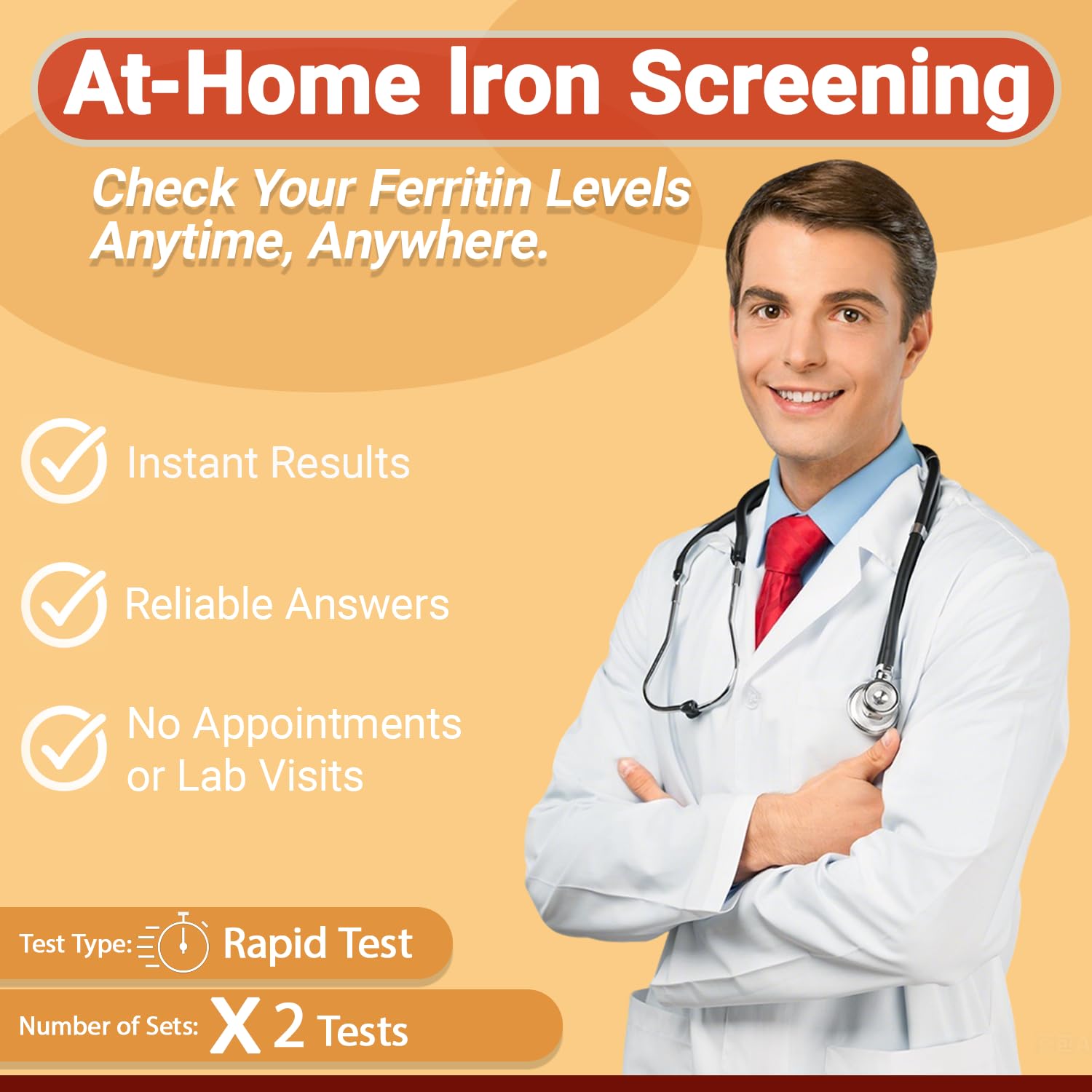 VitalSmiles iron test kit 2-pack contents laid out for easy setup.