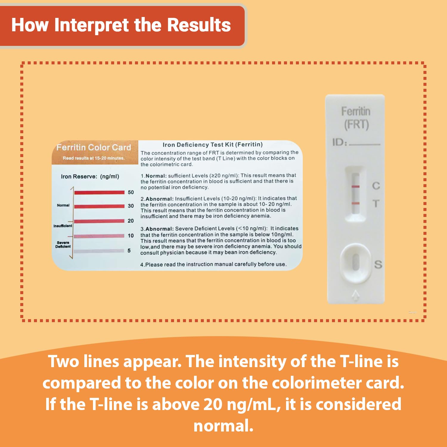 VitalSmiles iron test kit 2-pack instructional guide.