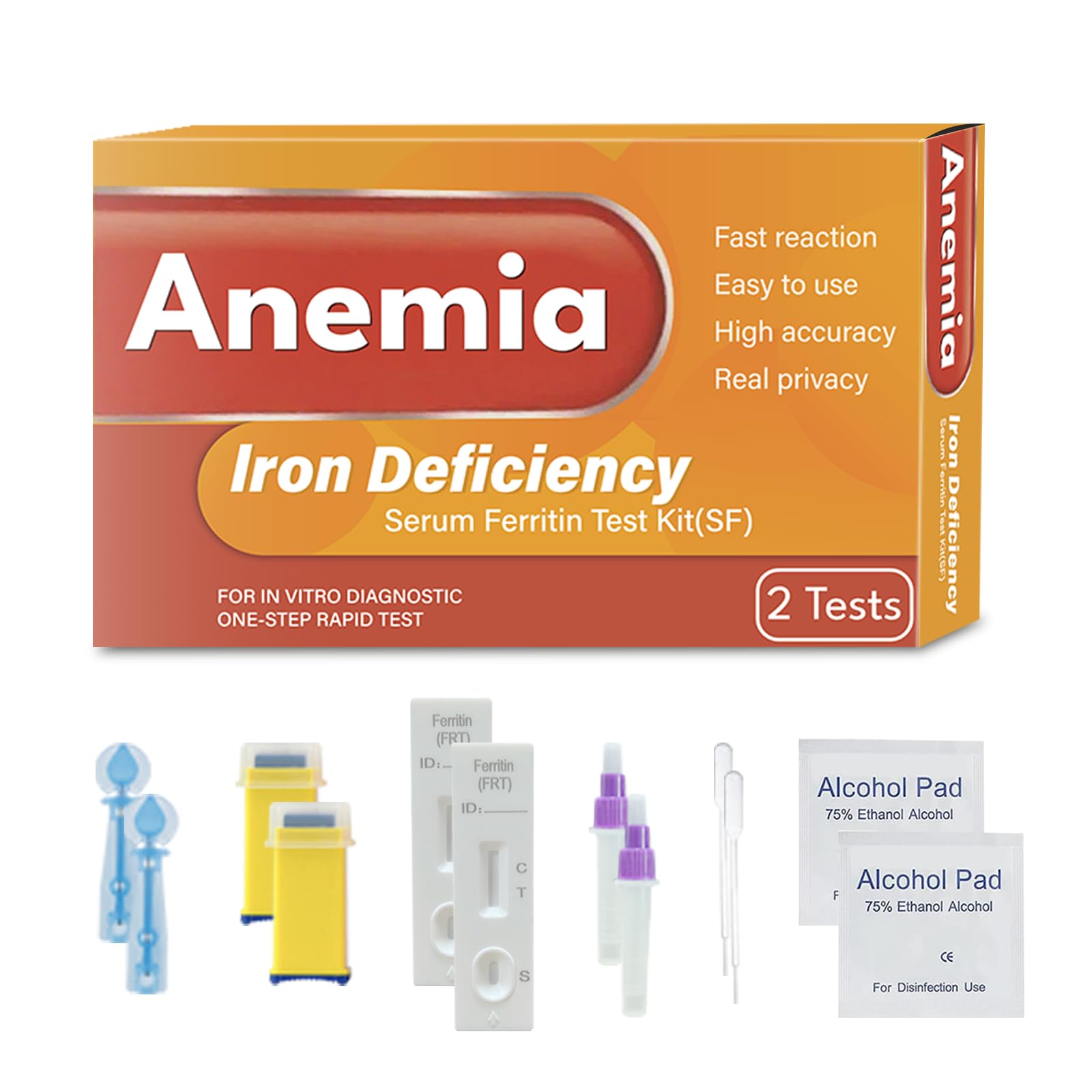 VitalSmiles iron test kit 2-pack packaging shot for convenient at-home testing.