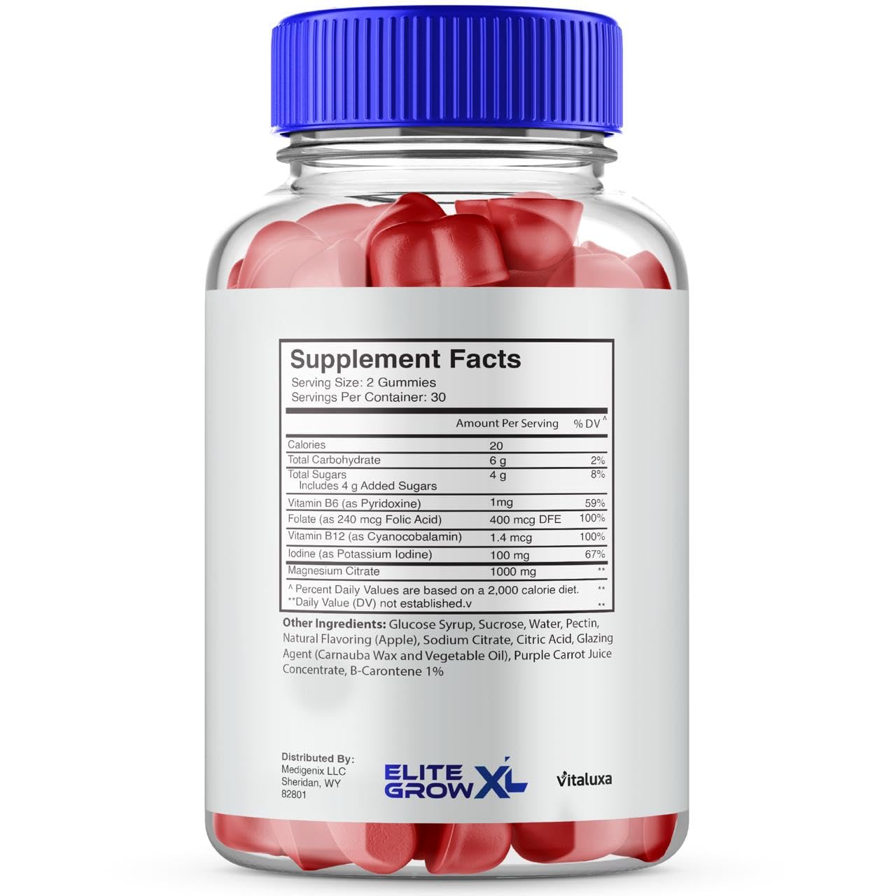 Vitaluxa Elite Grow XL Gummies in hand, ready for routine.