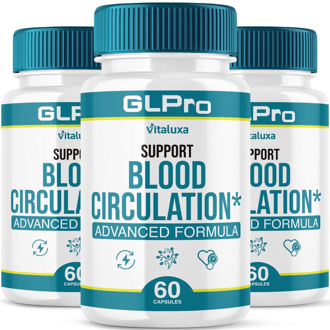 Vitaluxa GLPro Blood Support bottle designed for daily balance.