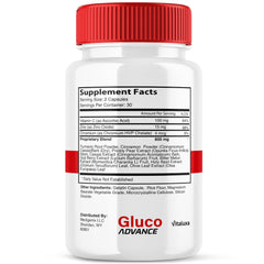 Vitaluxa GlucoAdvance bottle on kitchen counter ready for daily routine.