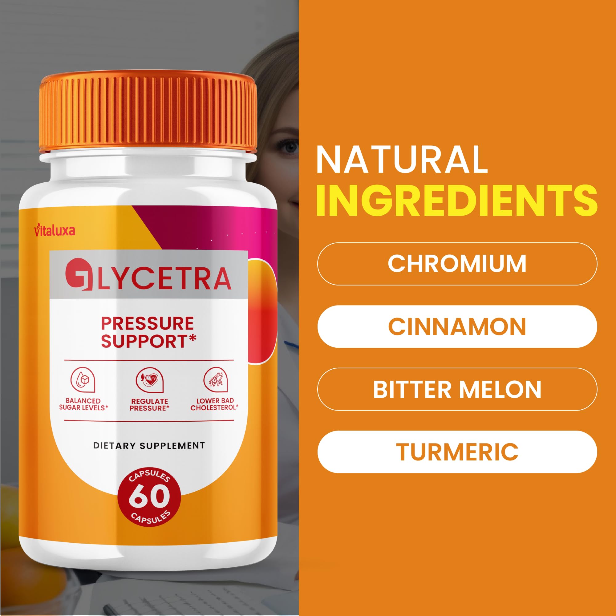 Closeup of Glycetra pills showing smooth capsules for regular use.