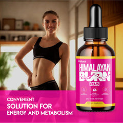 Vitaluxa Himalayan Burn Plus Drops dispense shows a convenient dropper for precise servings.