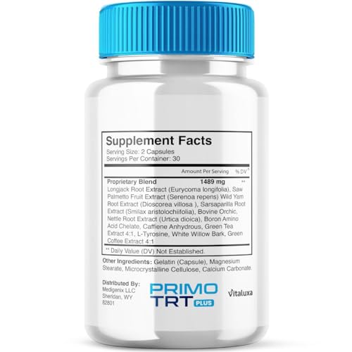 Vitaluxa PrimoTRT pills blister pack front for on-the-go use