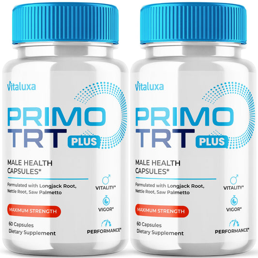 Vitaluxa PrimoTRT pills bottle front view for daily performance support