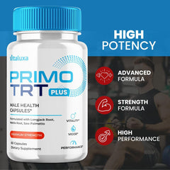 Vitaluxa PrimoTRT pills capsule close-up highlighting smooth coating