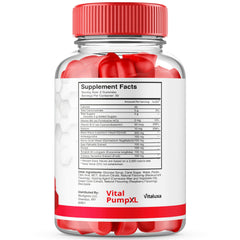 Vitaluxa Vital Pump XL Gummies nutrition panel visible for informed choice