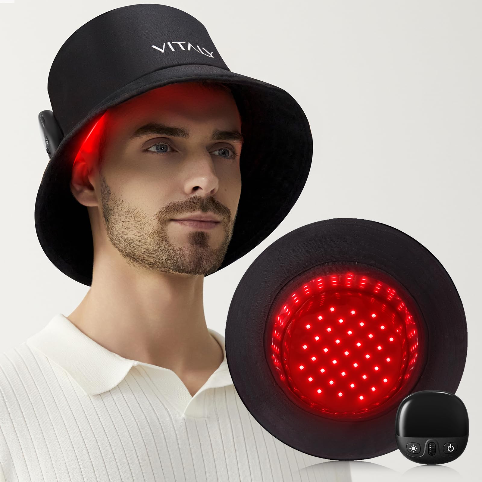 VITALY red light cap front view for at-home hair growth sessions