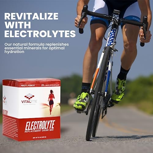 Vitalyte electrolyte packets dissolve in water for fast isotonic refreshment.