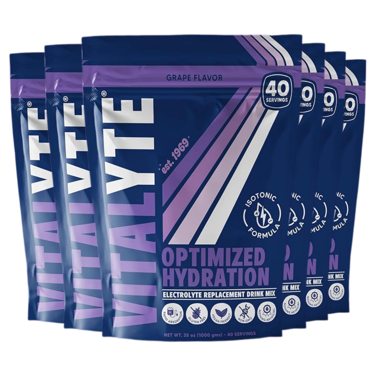 Vitalyte electrolyte powder grape tub ready for quick hydration