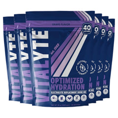 Vitalyte electrolyte powder grape tub ready for quick hydration