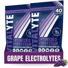 Vitalyte electrolyte powder in a jar, gluten-free and non-GMO for daily hydration.