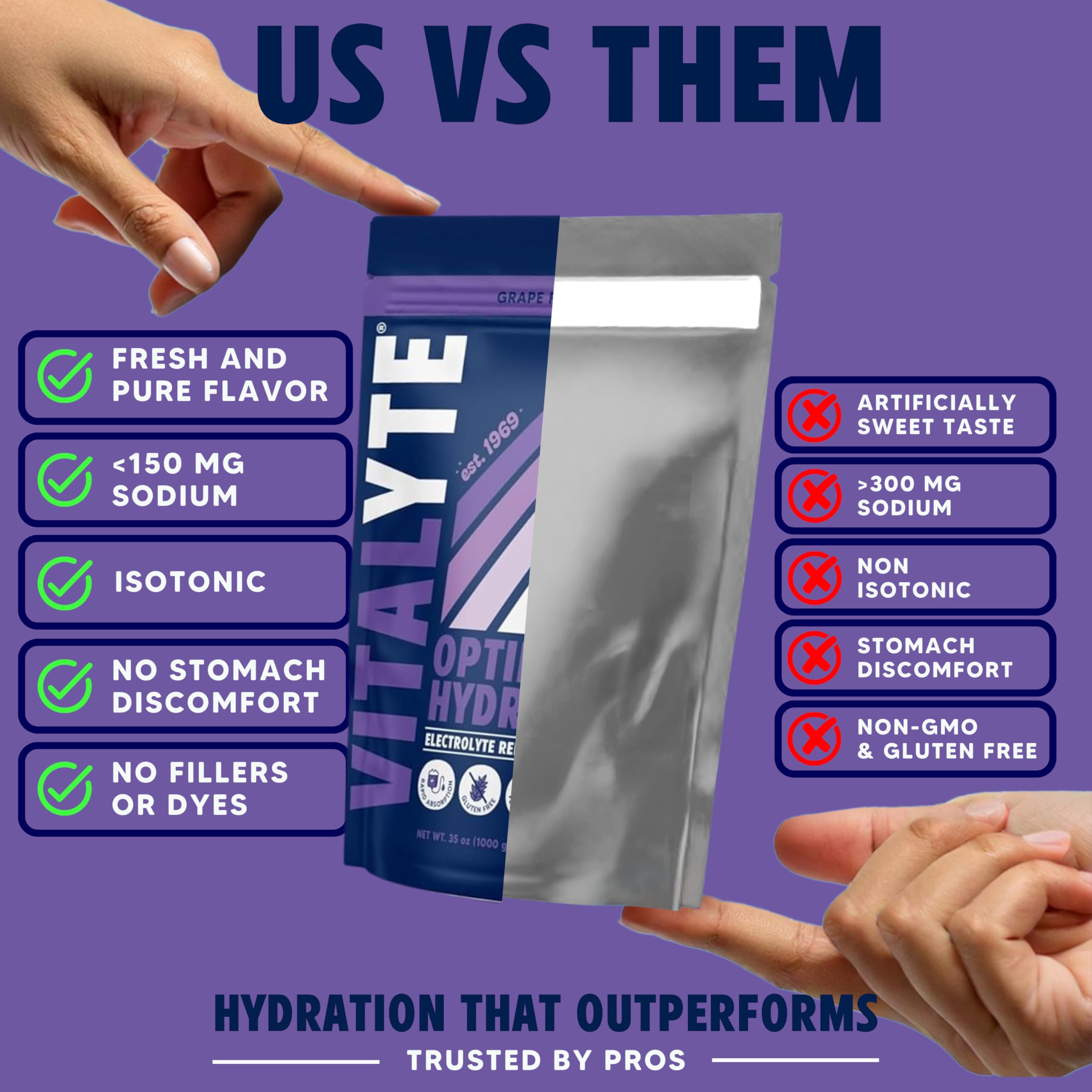 Glass showing grape powder dissolving for refreshing hydration after workouts