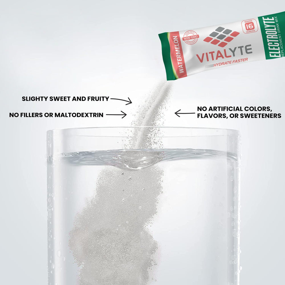 Vitalyte mixed hydration in glass demonstrating fast absorption