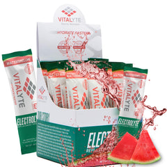 Vitalyte watermelon packet closeup showing clean hydration option