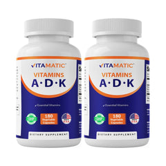 Vitamatic ADK capsules bottle view highlighting high potency bone health formula