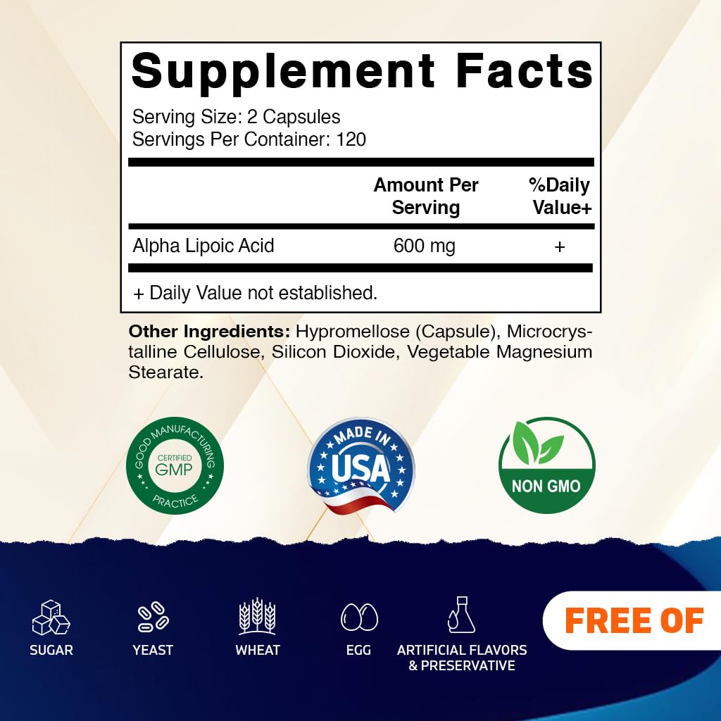 Vitamatic ALA capsules close-up for daily antioxidant support.