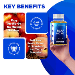 Vitamatic BCAA Gummies gluten-free non-GMO label image