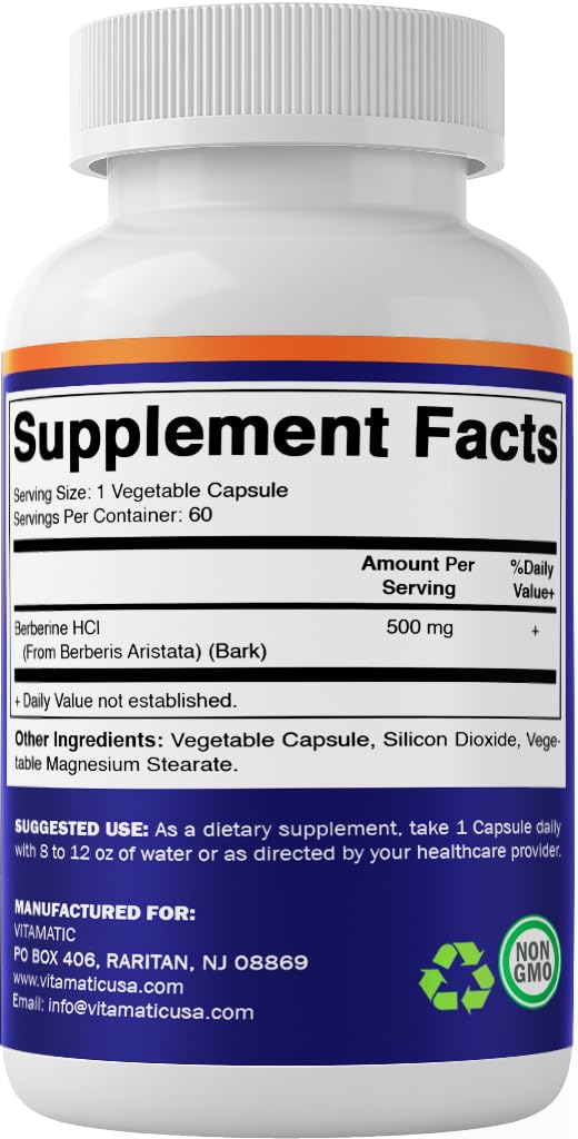 Vitamatic Berberine 3-bottle pack displayed for savings and convenience