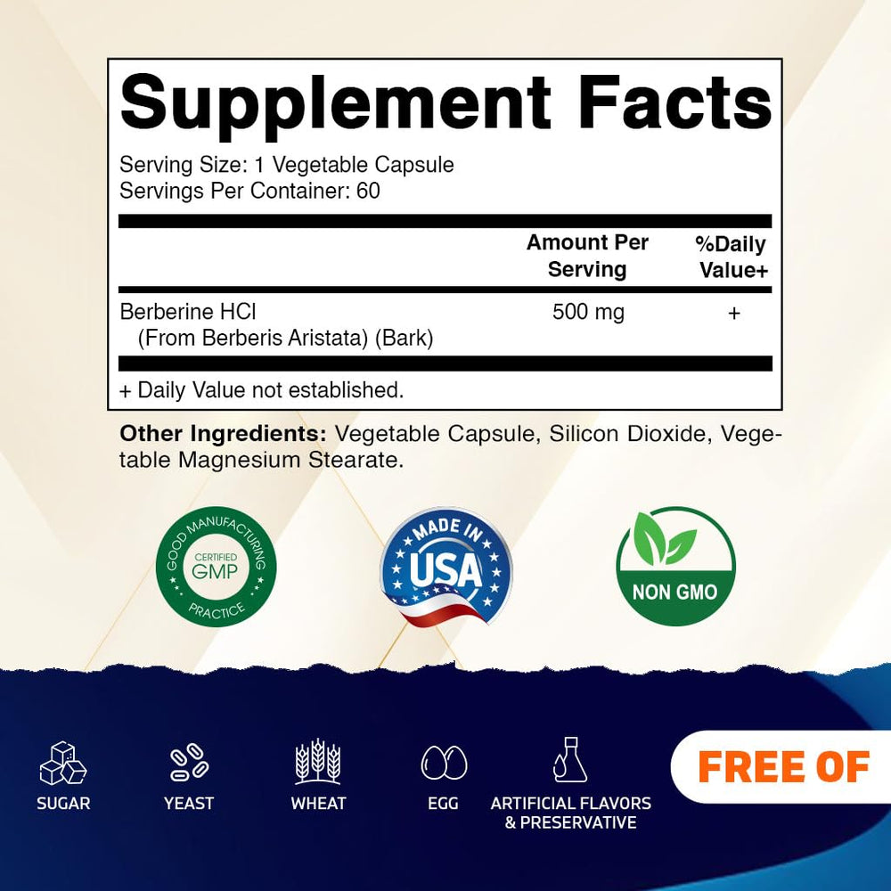 Vitamatic Berberine vegetable capsules close-up highlighting plant-based daily supplement