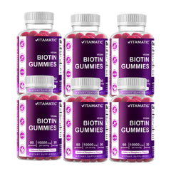 Vitamatic Biotin Gummies raspberry flavor bottle for daily routine