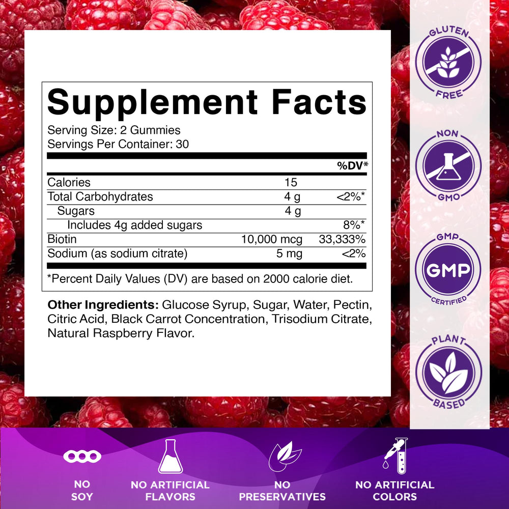 Six-bottle Vitamatic Biotin Gummies bundle for convenient daily use