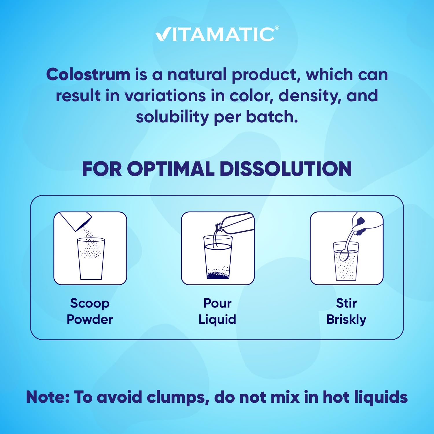 Vitamatic Bovine Colostrum Powder blended into a smoothie.