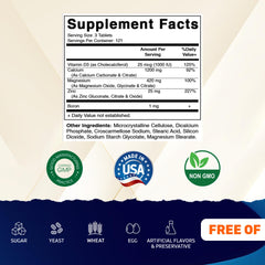 Vitamatic Calcium Magnesium Zinc D3 Boron tablets closeup coated for easy daily use