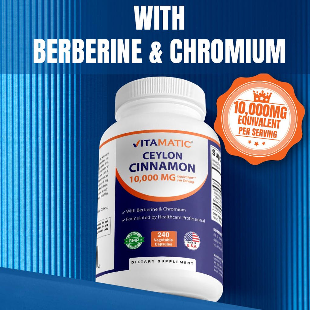 Vitamatic Ceylon Cinnamon two-pack boxes shown for savings and convenience