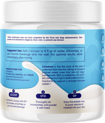 Vitamatic colostrum powder blended into a smoothie for convenient daily use.