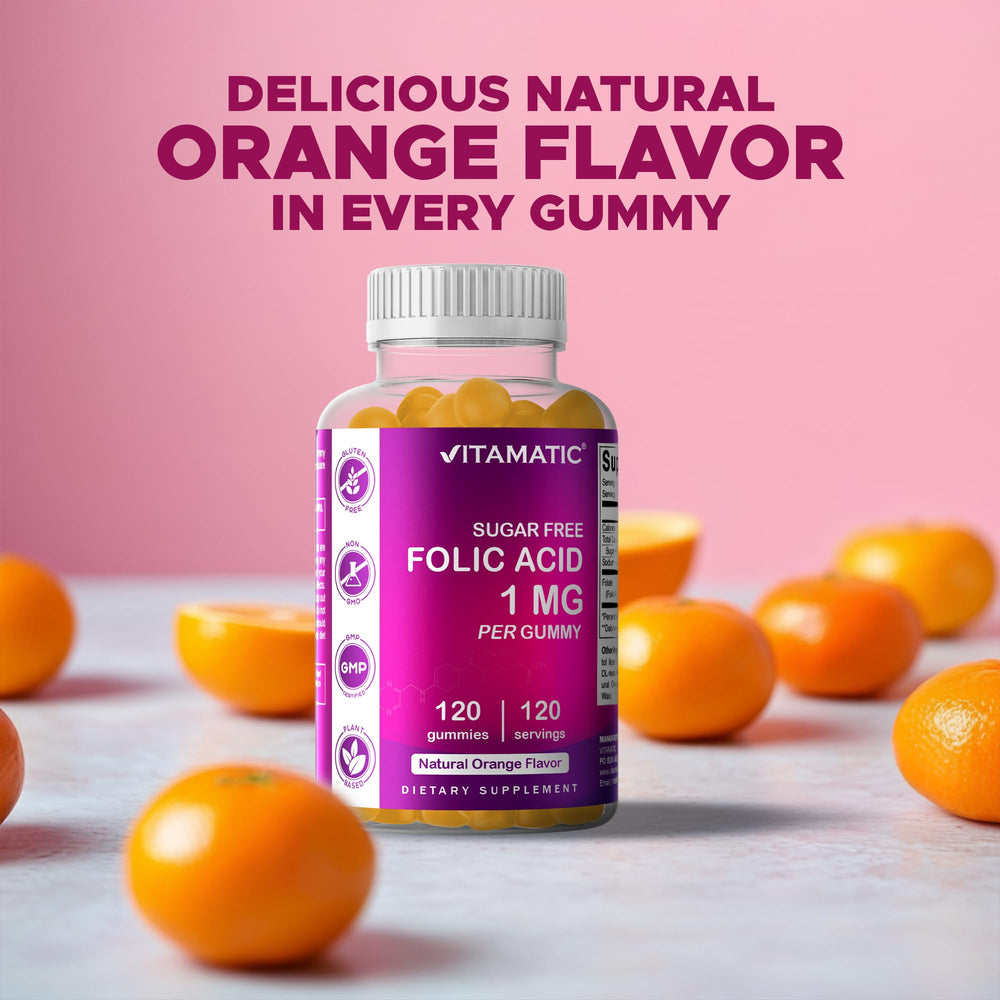 Front view of Vitamatic gummies packaging