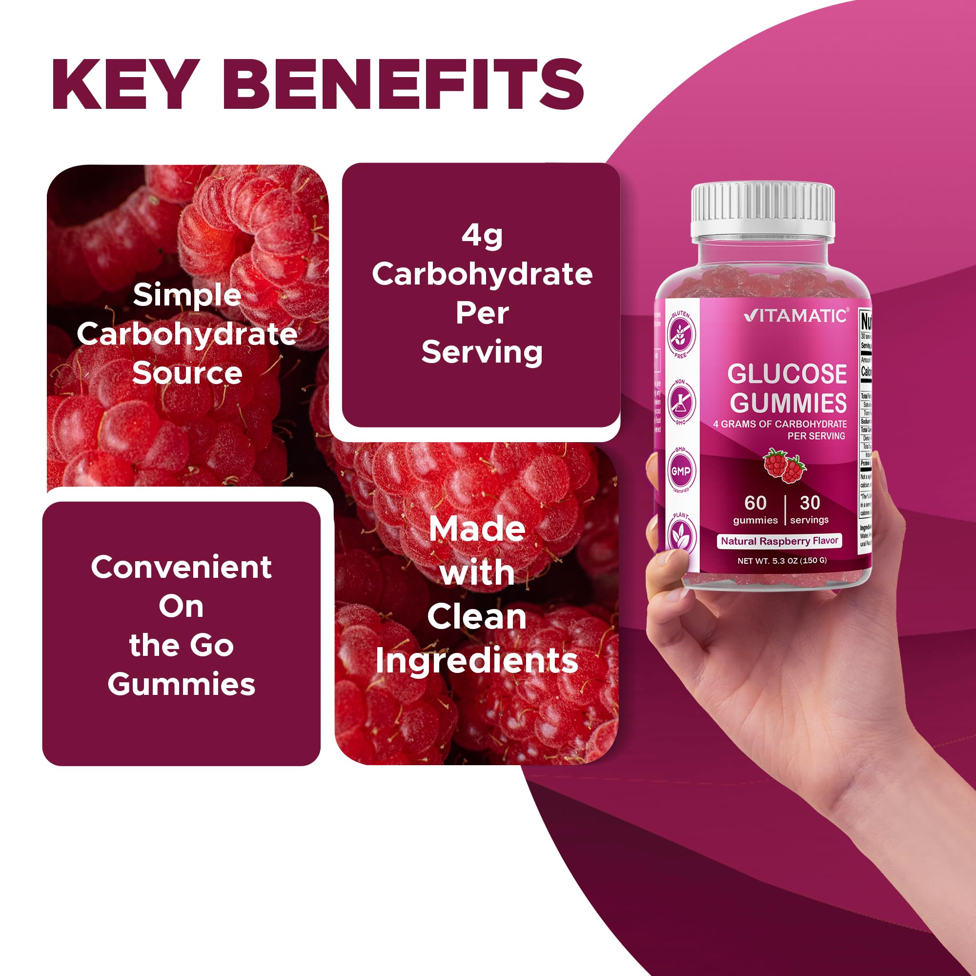 Label close-up emphasizing natural raspberry flavor