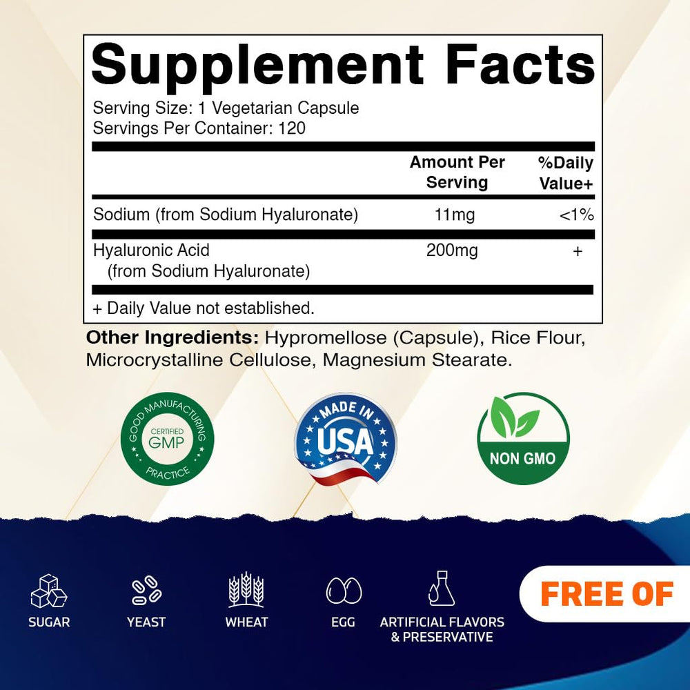Vitamatic Hyaluronic Acid 2-pack display highlights value and joint support potential.