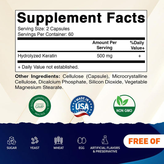 Vitamatic keratin capsules close-up vegetarian supplement for hair skin nails
